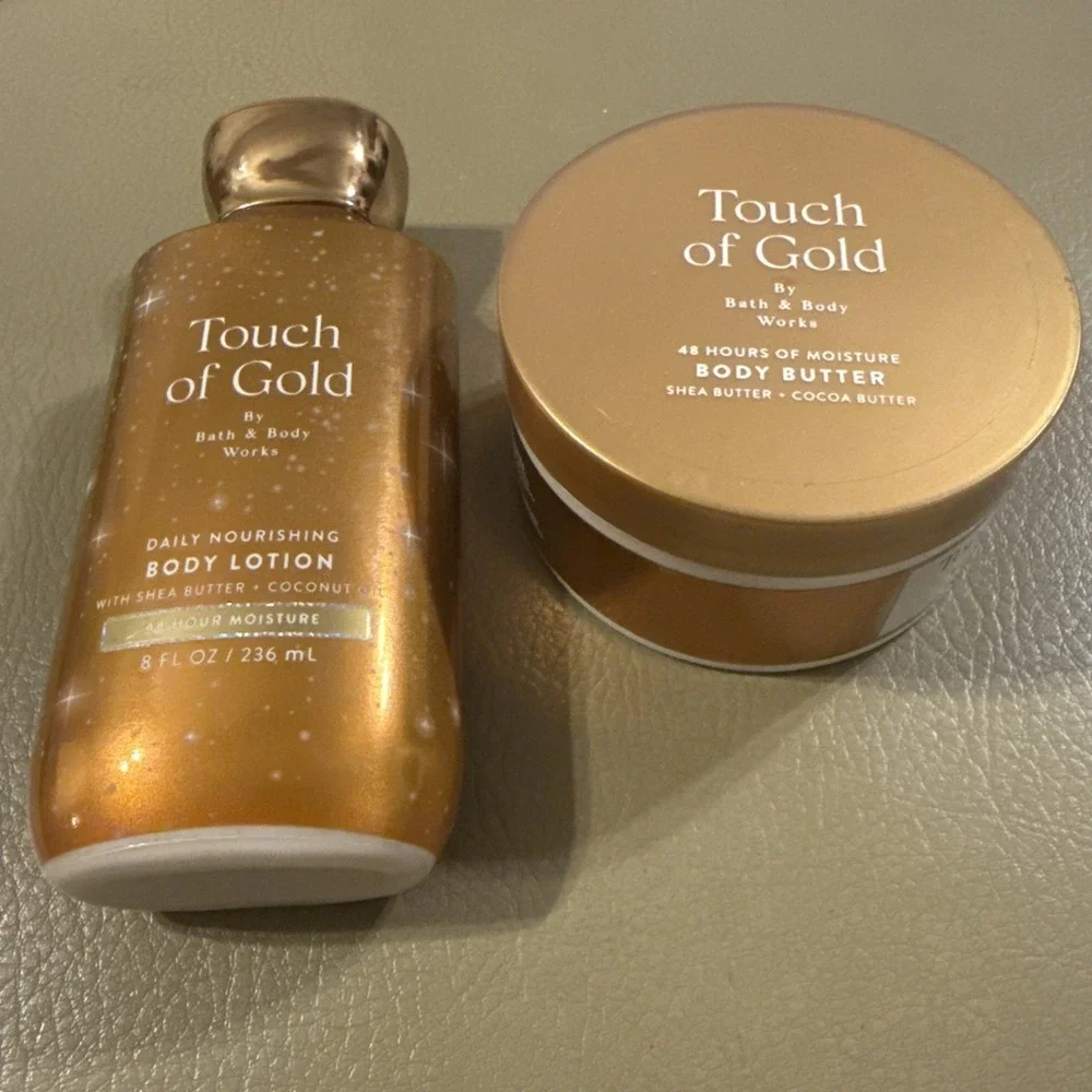 Bath & Body Works TOUCH OF GOLD Body Butter, 6.5 oz + Body Lotion 8 oz New - Picture 1 of 5